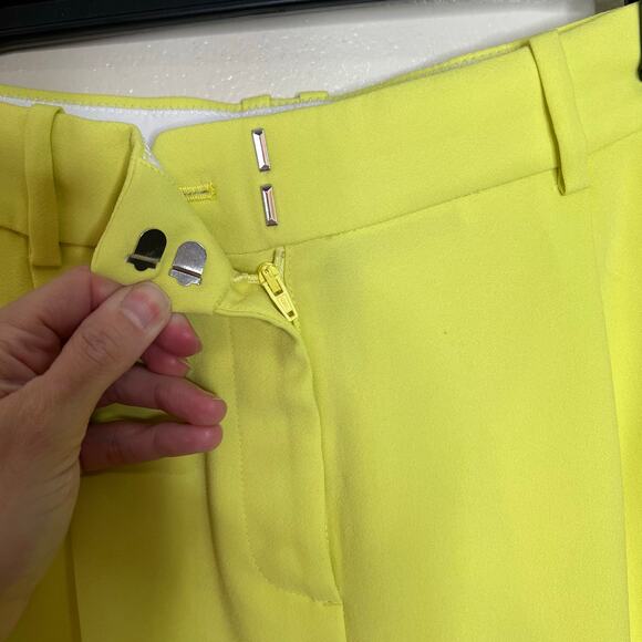 J.Crew Essential Pants 4 City Crepe Lemon Sorbet Trousers Straight Work Pleated - Picture 7 of 11